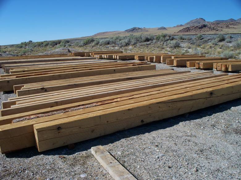 Rescued Timbers Bolted Together / The bolting helps the timbers to dry without degrading